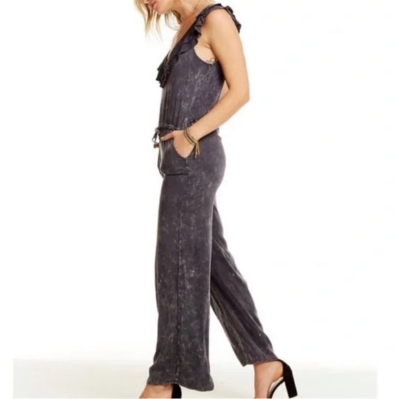 Chaser Ruffle Sleeve Jumpsuit Vintage Black - Picture 3 of 8